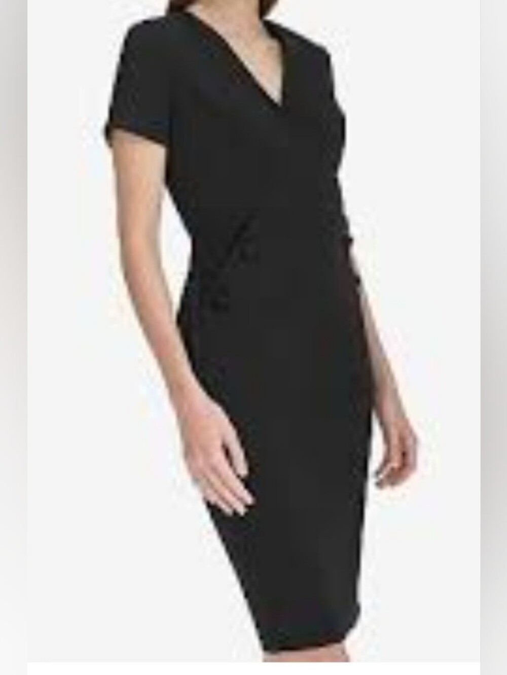 Classic Black V-Neck Sheath Dress
